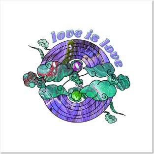 Love is Love Rainbows - Purple & Teal Posters and Art